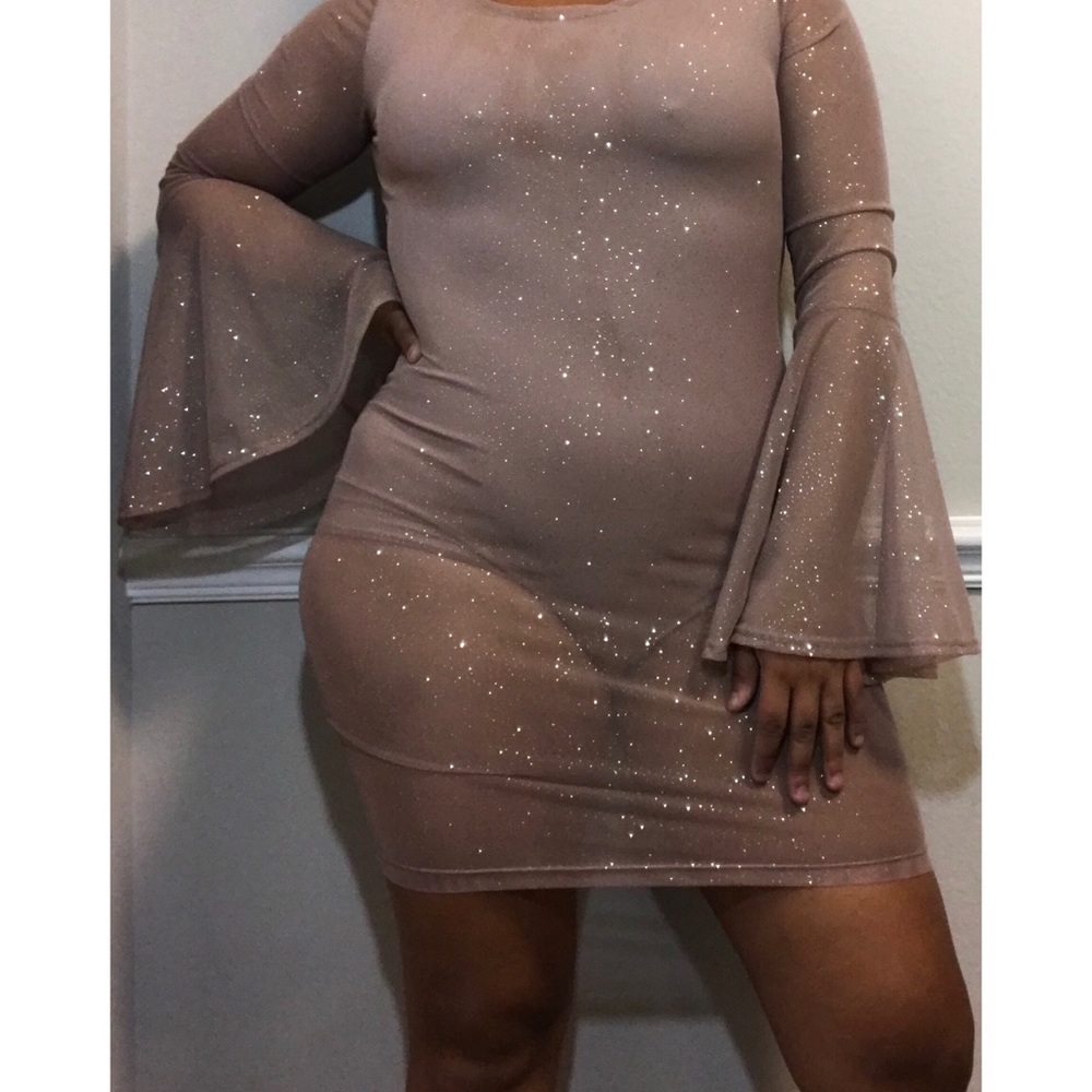 Sparkly nude dress
